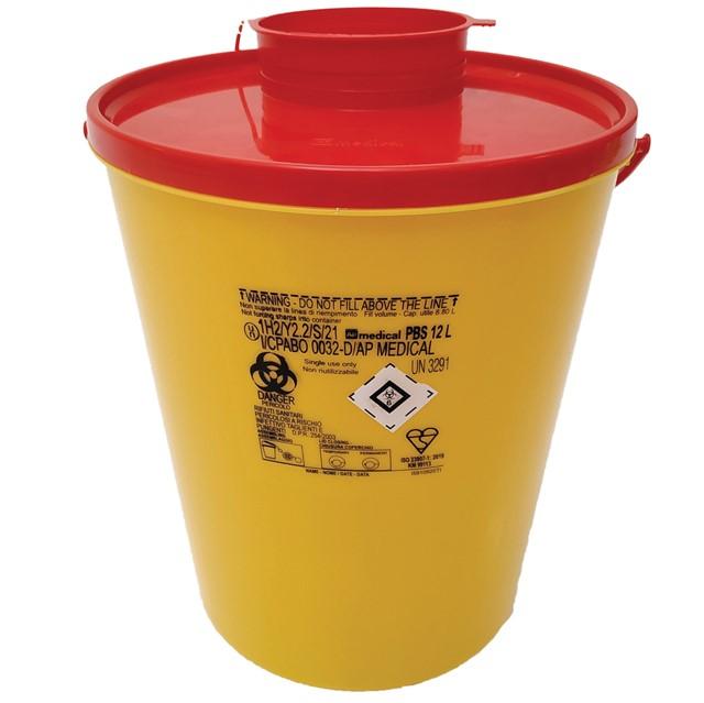 12-Litre Yellow Clinical Sharps Disposal Box OP-20501001(AB)