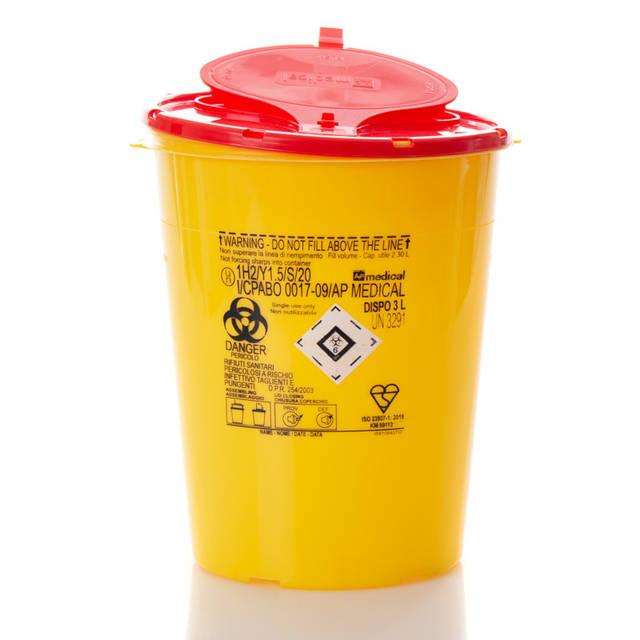 3-Litre Yellow Clinical Waste Bin OP-414505430 – Medical Waste Container