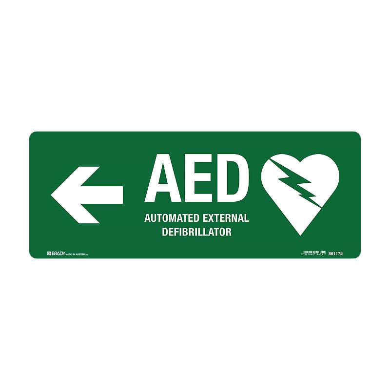 AED Location and Directional Safety Sign