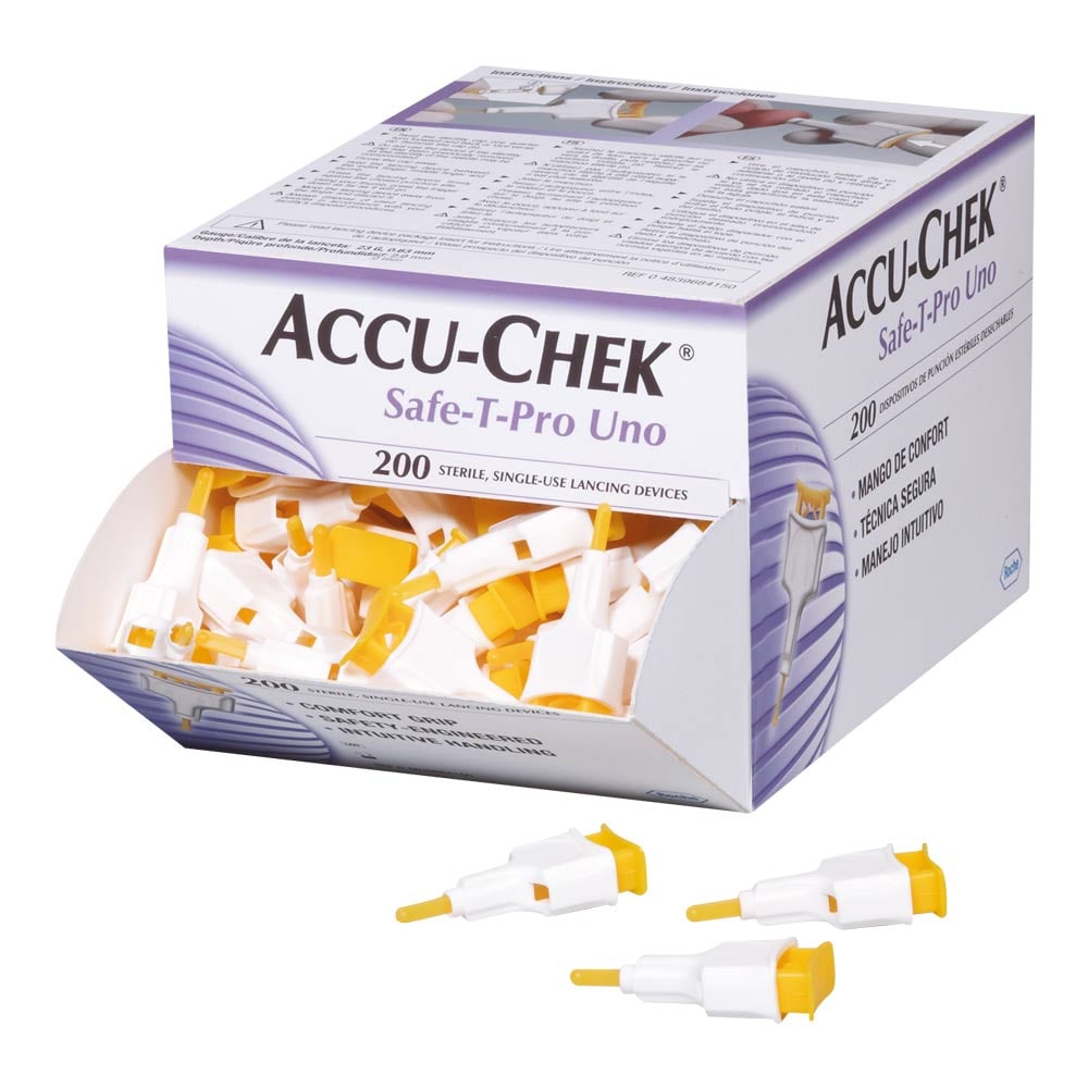 Accu-Chek Safe-T-Pro Uno Single-Use Safety Lancets 200 Pieces