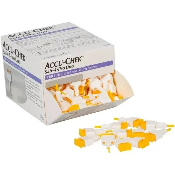 Accu-Chek Safe-T-Pro Uno Sterile Safety Lancets – 200 Pieces