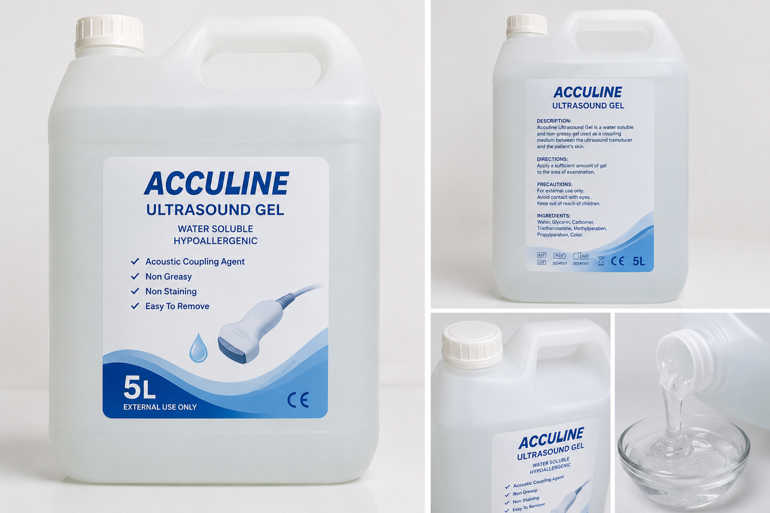 Acculine Ultrasound Transmission Gel – 5L Gallon