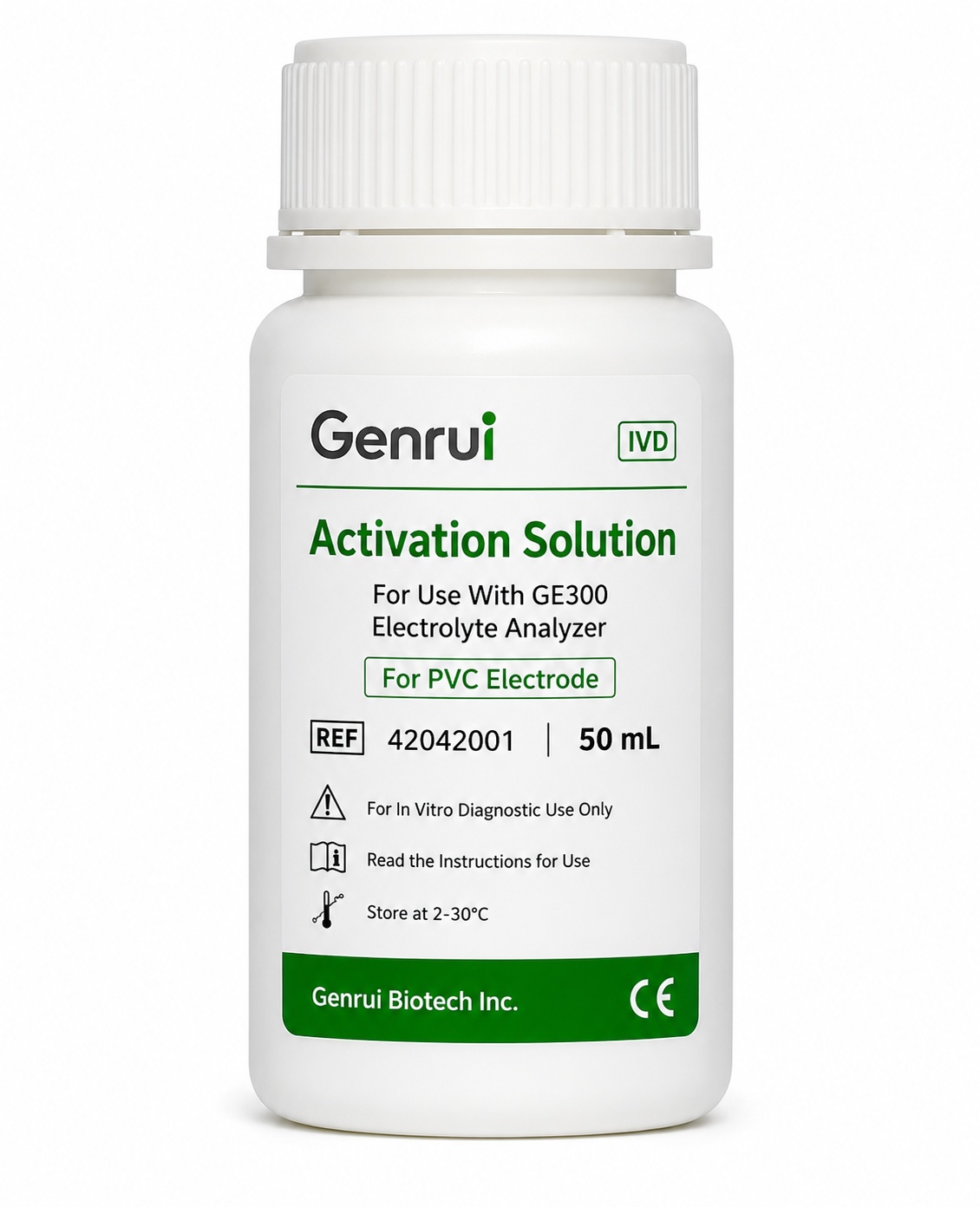 Genrui PVC Electrode Activating Solution 50mL for GE300 Electrolyte Analyzer - View 1