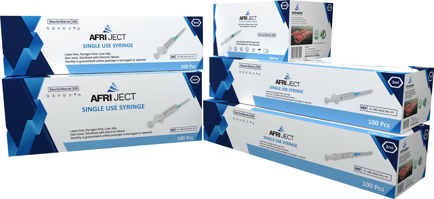 Afriject 5ml Sterile Hypodermic Syringe with 21G Needle – 100 Pieces - View 1