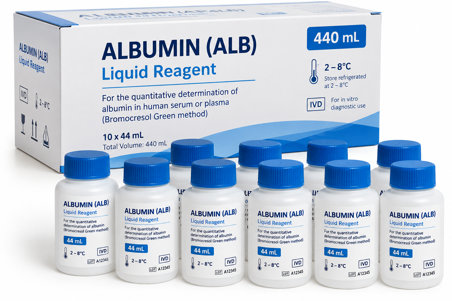Albumin (ALB) Liquid Reagent 440 mL – 2–8°C - View 1