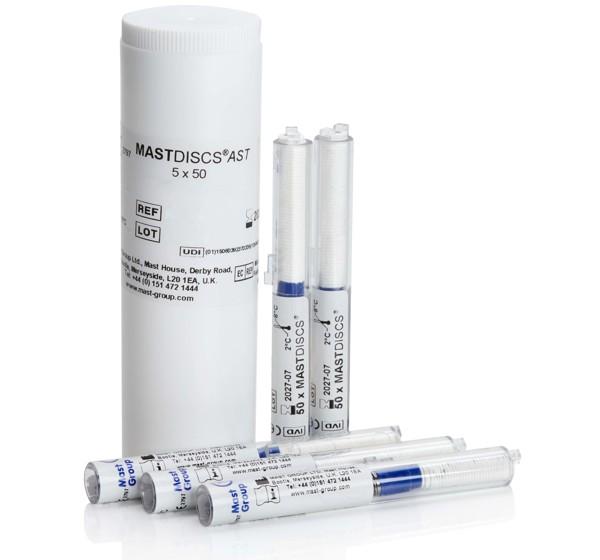 Amoxicillin-clavulanic acid 2-1 , MAST , 5 X 50 DISCS