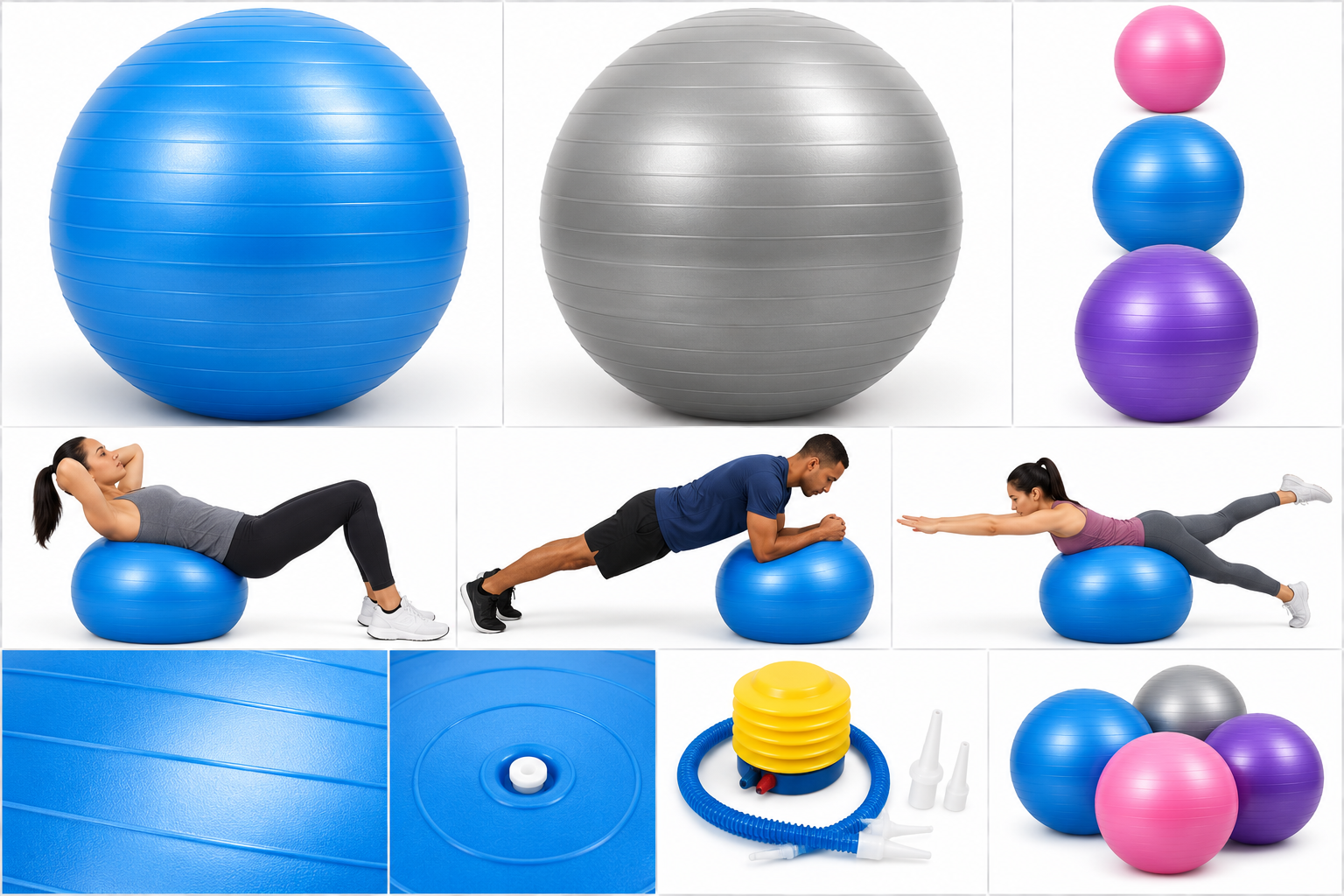 Anti-Burst Exercise Physio Ball for Rehabilitation and Fitness