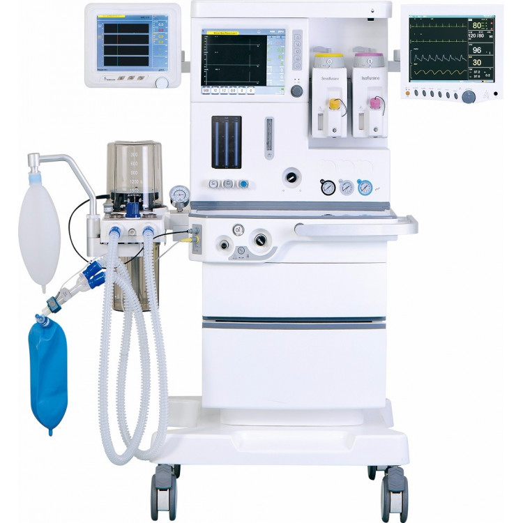 Anesthesia Machine with Monitor Ventilator and Double Vaporizer - View 1