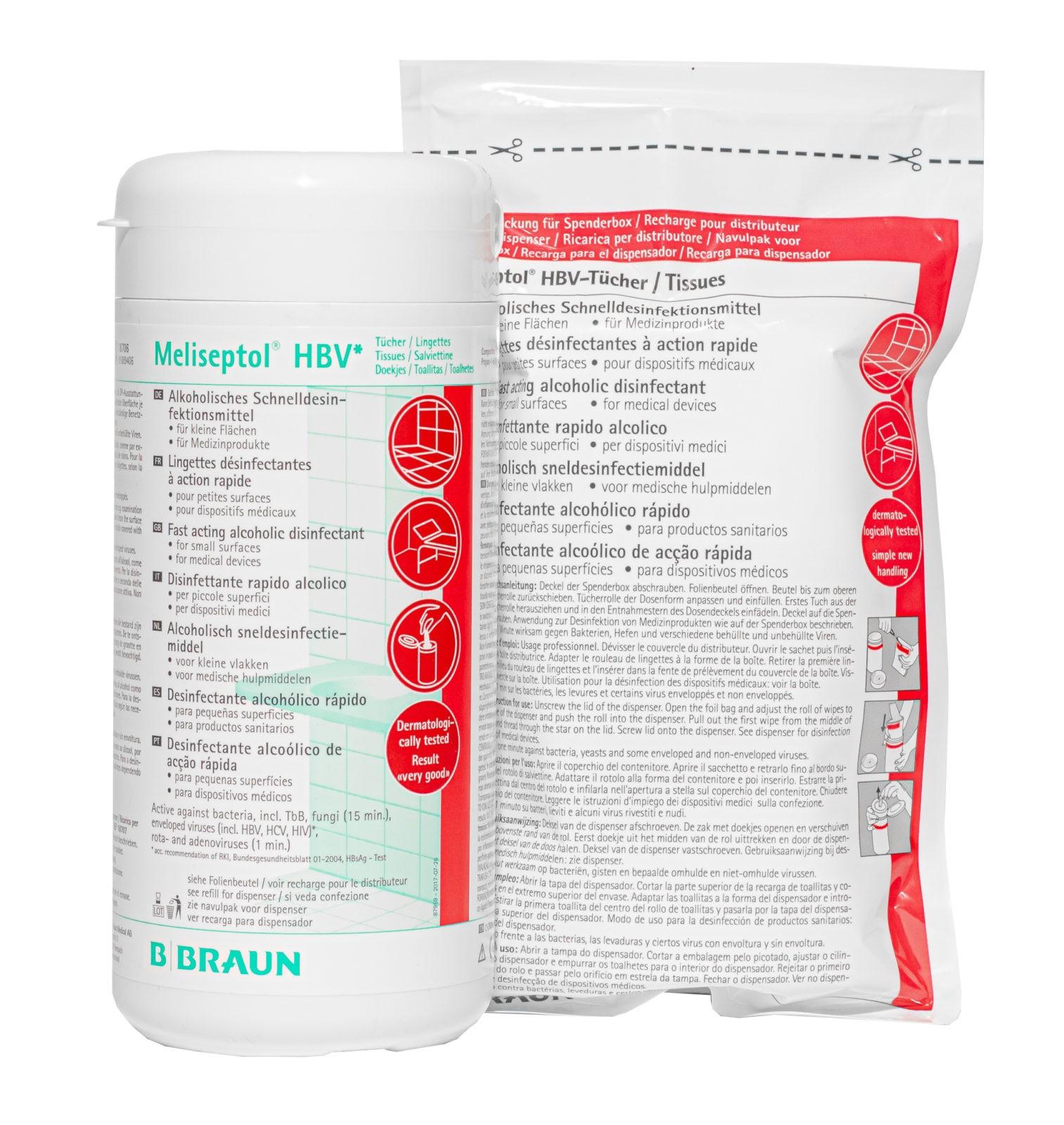 B. Braun MELISEPTOL® HBV Tissues – Surface Disinfectant Wipes - View 1