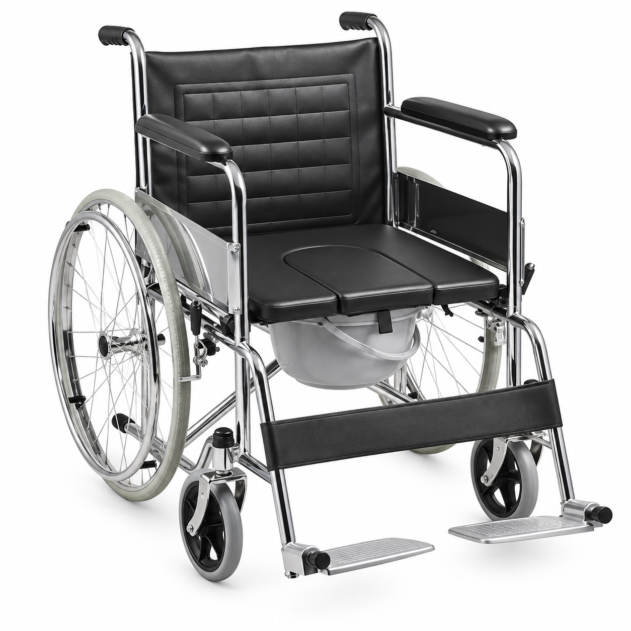 BT1004 Chrome Steel Commode Wheelchair - View 1