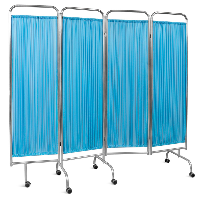 BT340 Four-Fold Stainless Steel Hospital Ward Screen - View 1