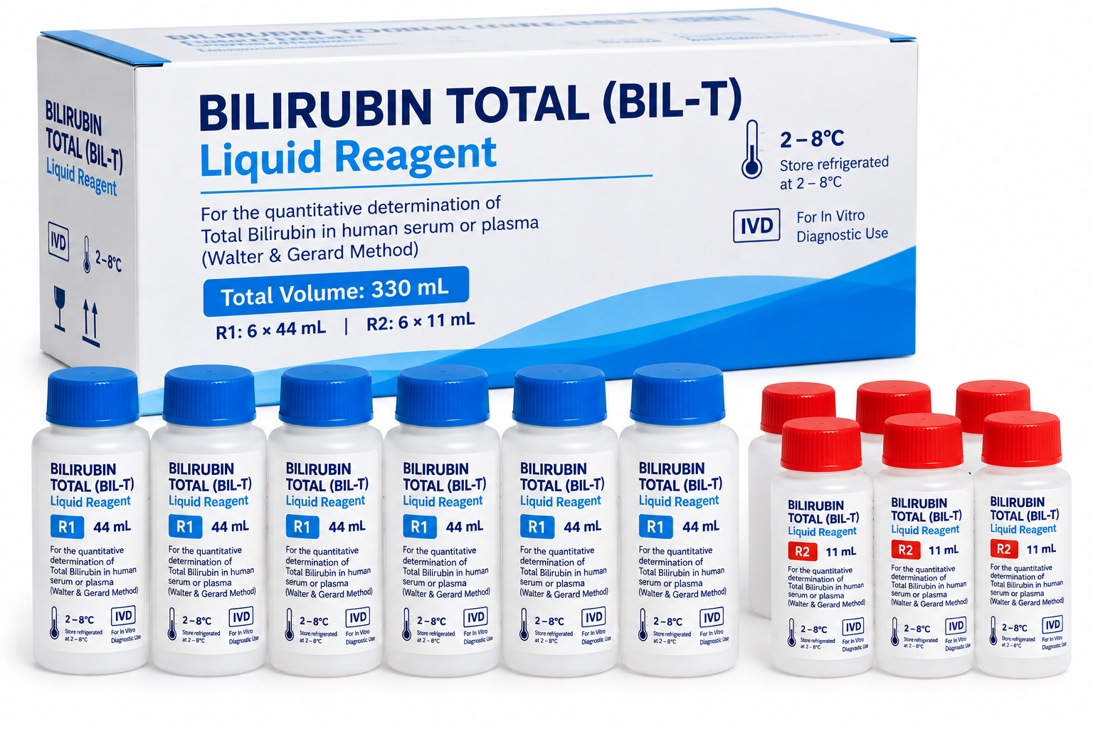 Bilirubin Total (BIL-T) Liquid Reagent 330 mL – 2–8°C - View 1