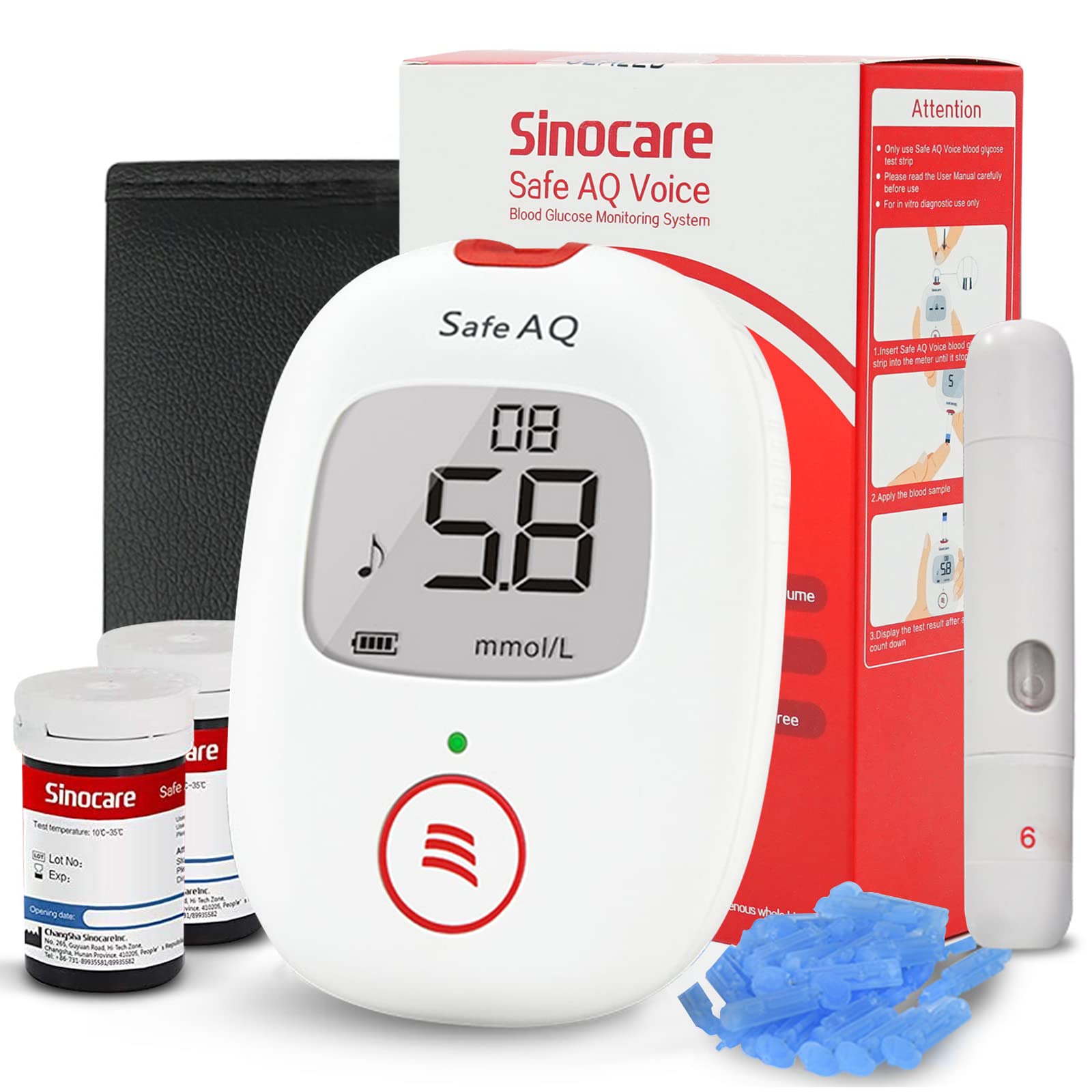 Sinocare Safe AQ Blood Glucose Test Strips – 50T - View 1