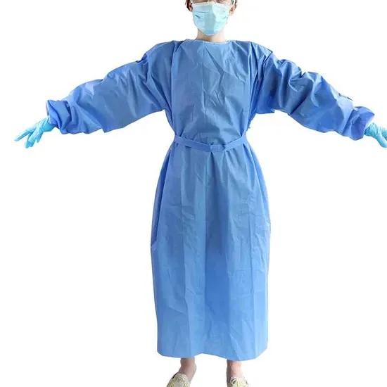 Blue Disposable Medical Isolation Gown – Non-Woven Protective Gown - View 1