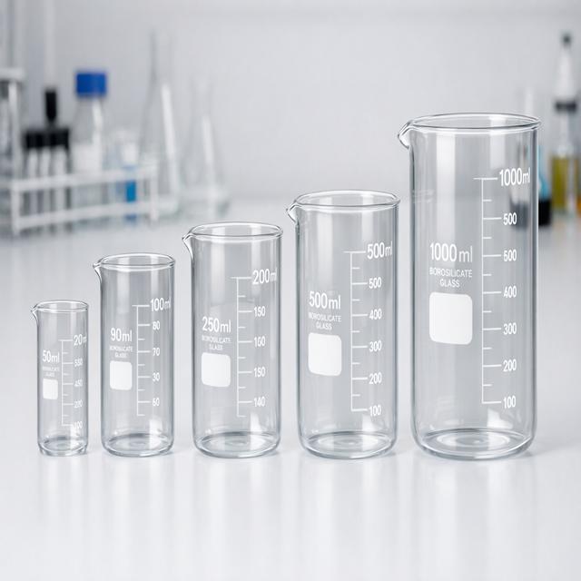 Borosilicate Glass Beaker Set 5 Pieces Various Volumes - View 1