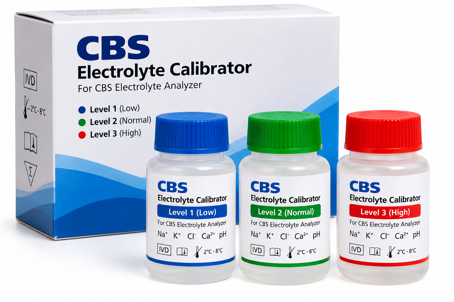 CBS Electrolyte Calibrator – Level 1, Level 2 & Level 3 - View 1