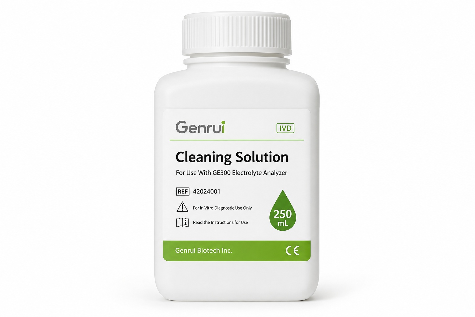 Genrui GE300 Cleaning Solution 250mL for Electrolyte Analyzer - View 1