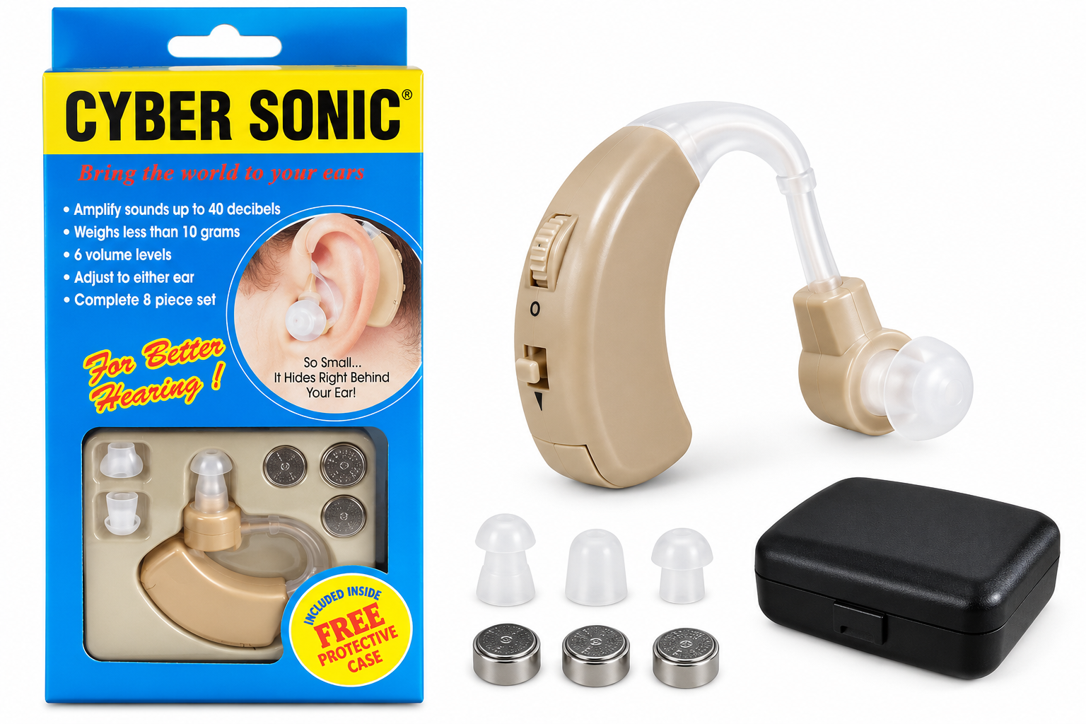 Cyber Sonic Behind-the-Ear Hearing Amplifier - View 1