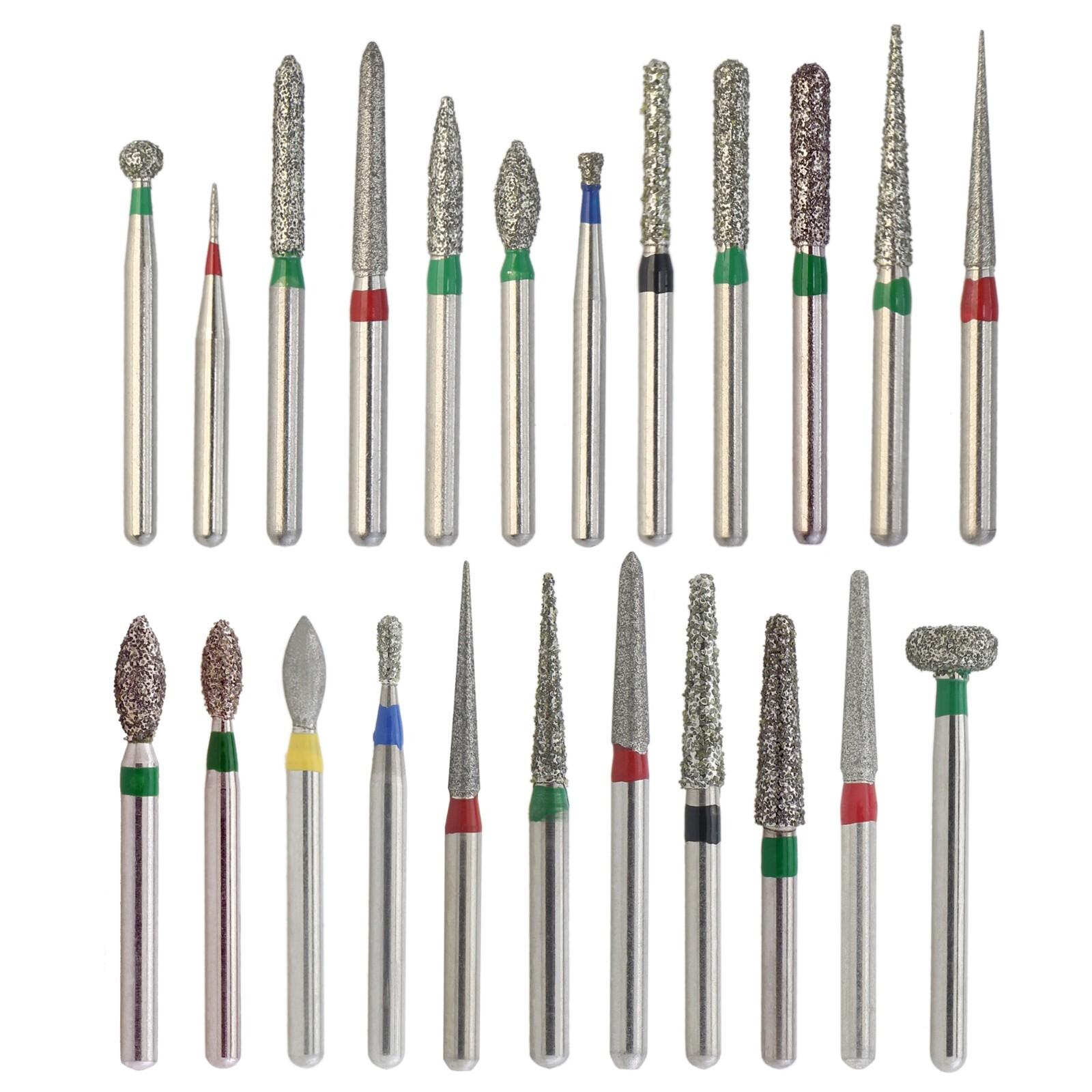 Dental Diamond & Metal Burs – Assorted Shapes and Sizes