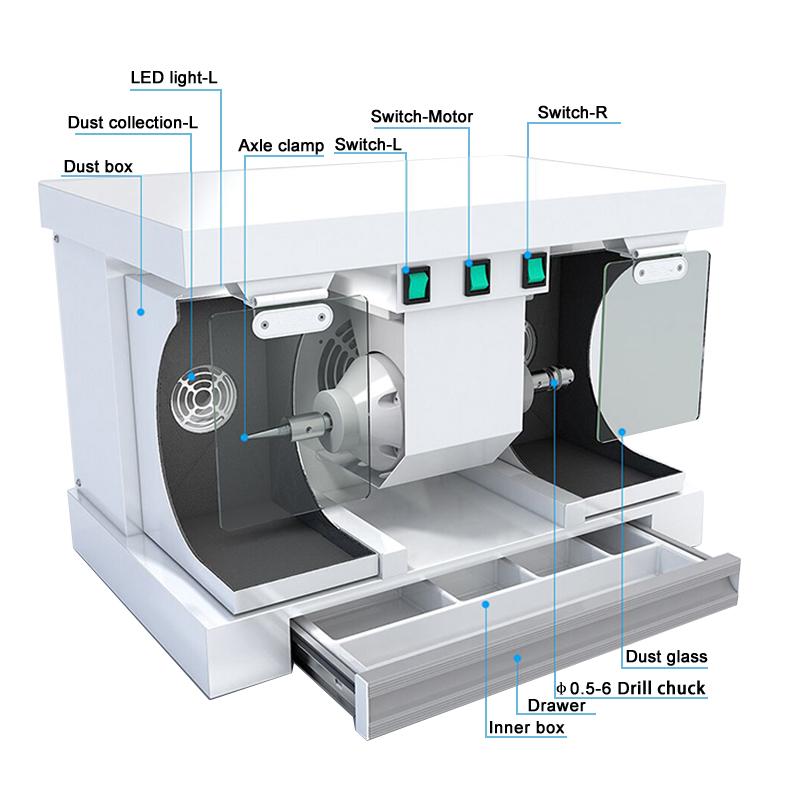 Dental Polishing Machine with Dust Collection & Light System - View 1