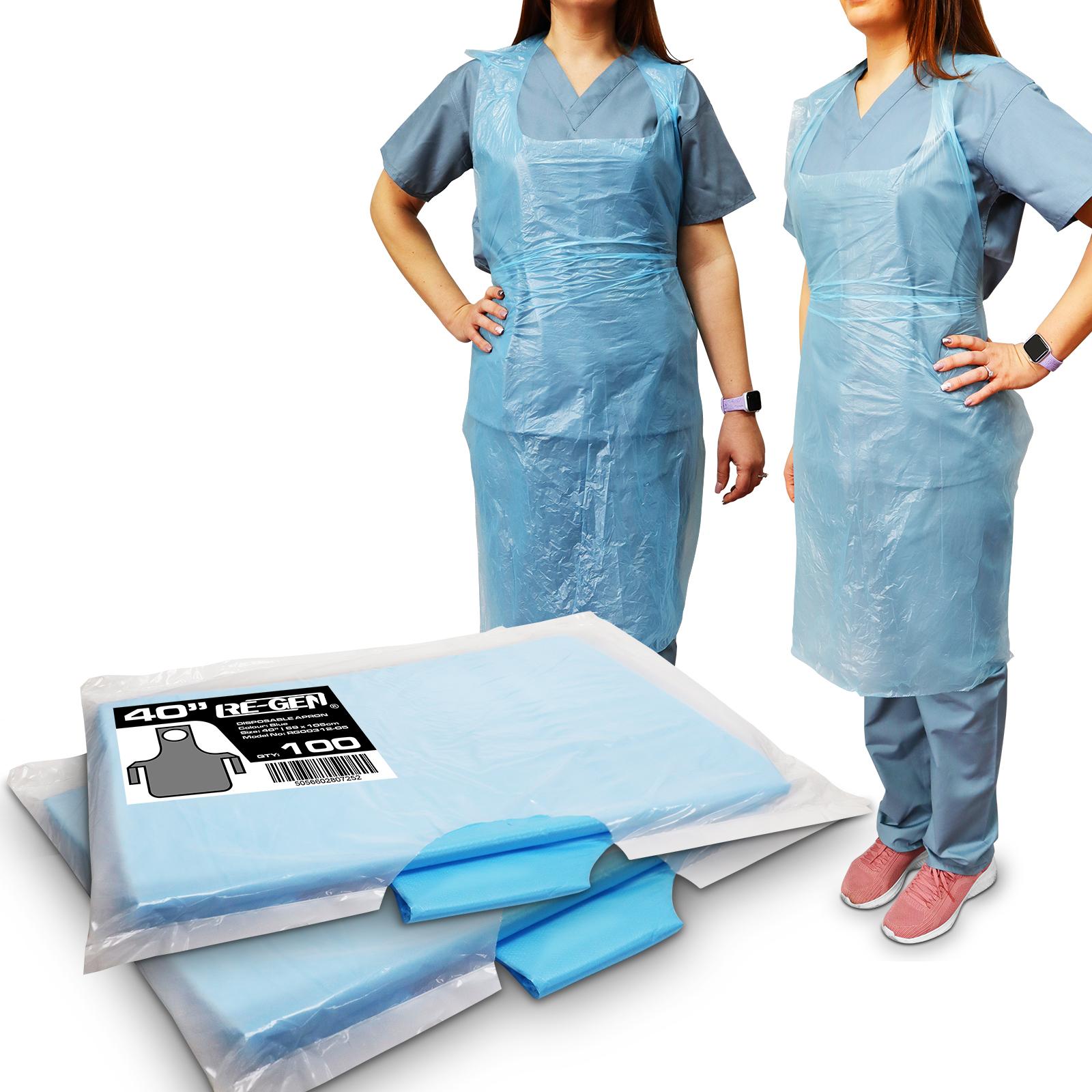 100 Pieces Disposable Blue PE Apron – 1,000 Pieces per Carton