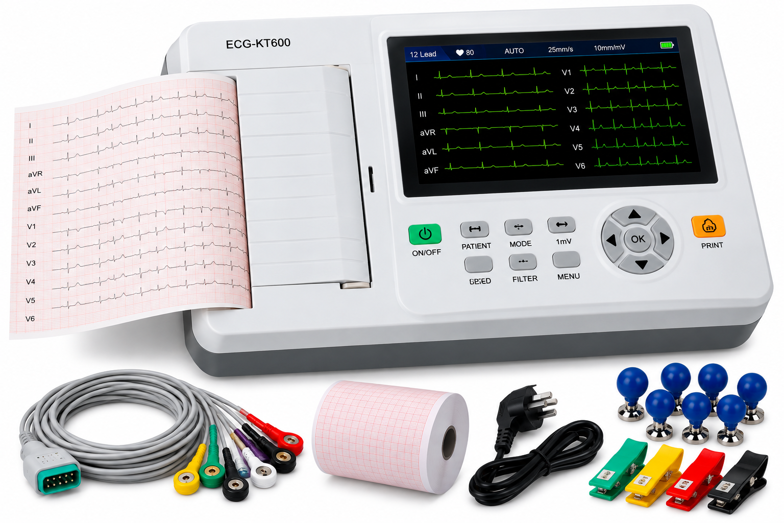 ECG-KT600 6-Channel 12-Lead Electrocardiograph - View 1