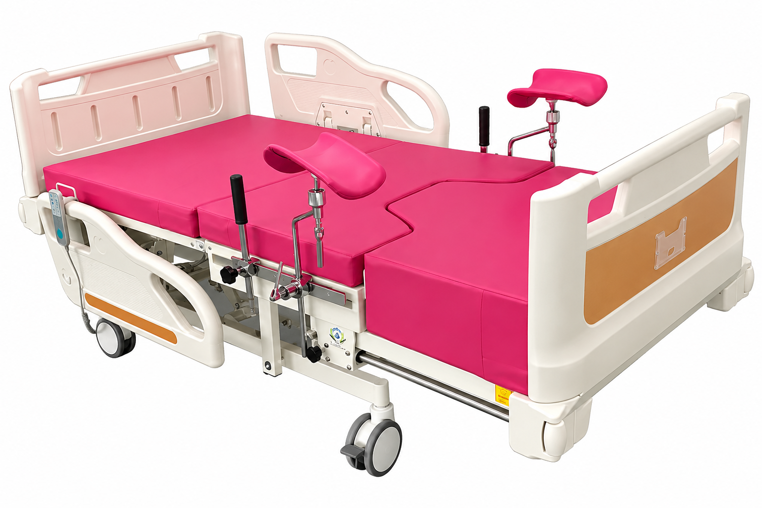 Electric Obstetric Labour and Delivery Bed with Adjustable Leg Supports and Side Rails - View 1