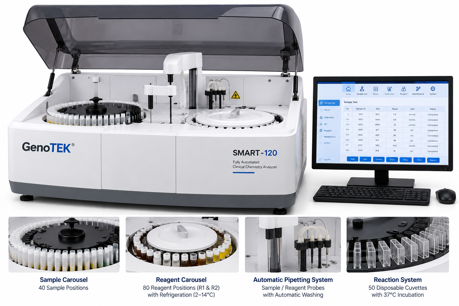GenoTEK SMART-120 Fully Automated Clinical Chemistry Analyzer - View 1