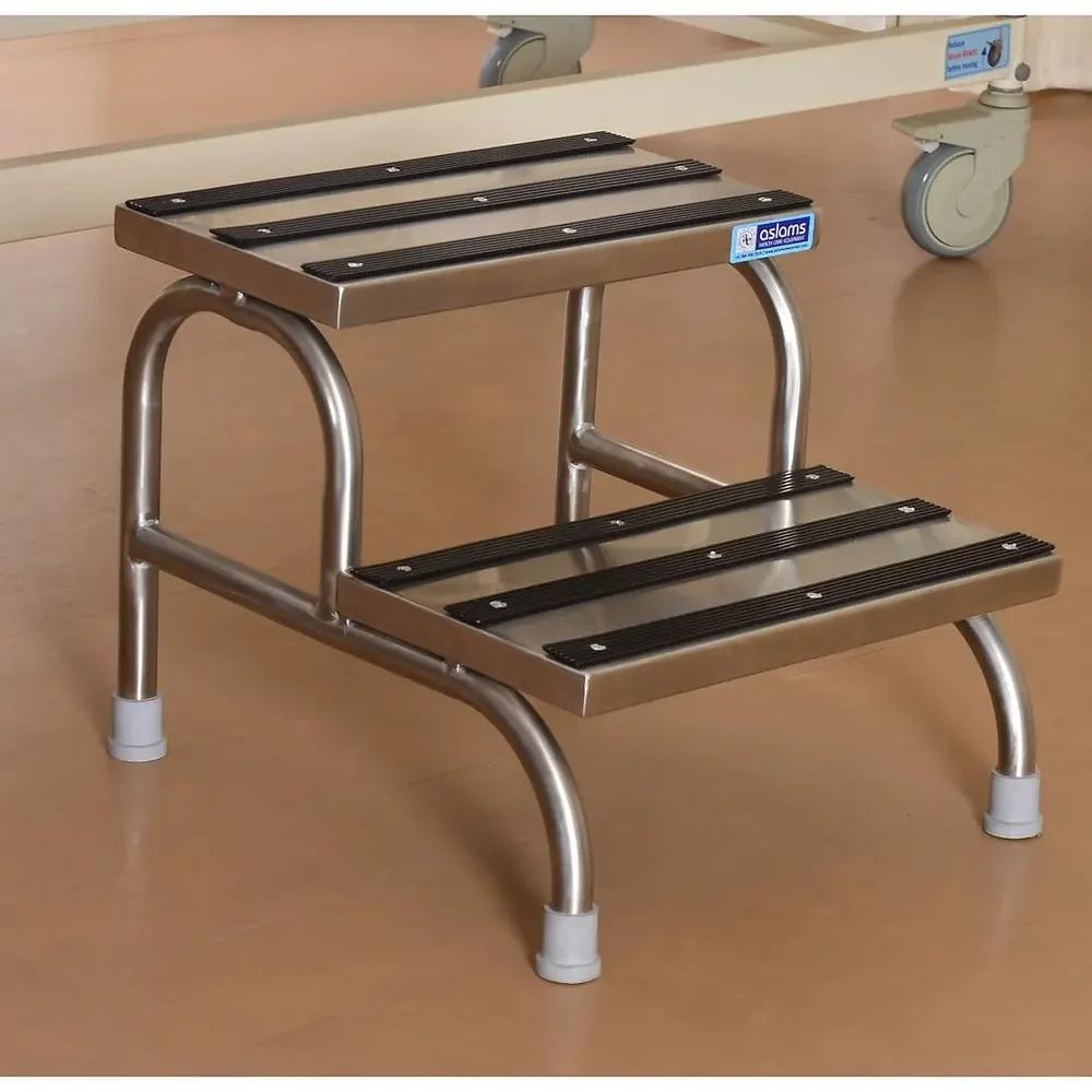 HF-70305 Stainless Steel Double Foot Step – Hospital Step Stool