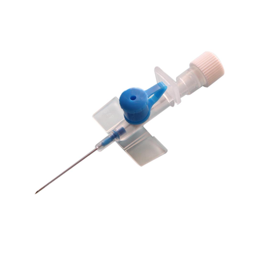Healflon Blue IV Cannula 22G × 25mm with Wings & Injection Por - View 1