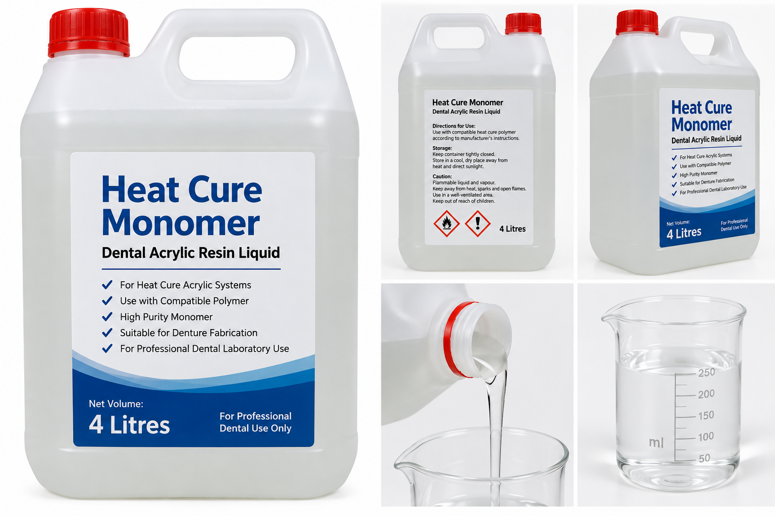 Heat Cure Monomer 4 Litres – Dental Acrylic Resin Liquid