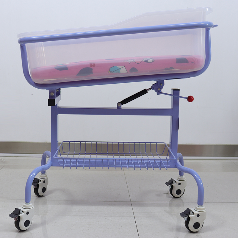 Hospital Baby Trolley with Transparent Newborn Bassinet - View 1