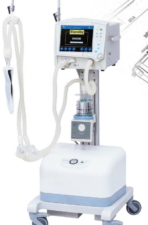 Eshero SH300 ICU Ventilator with Medical Air Compressor - View 1