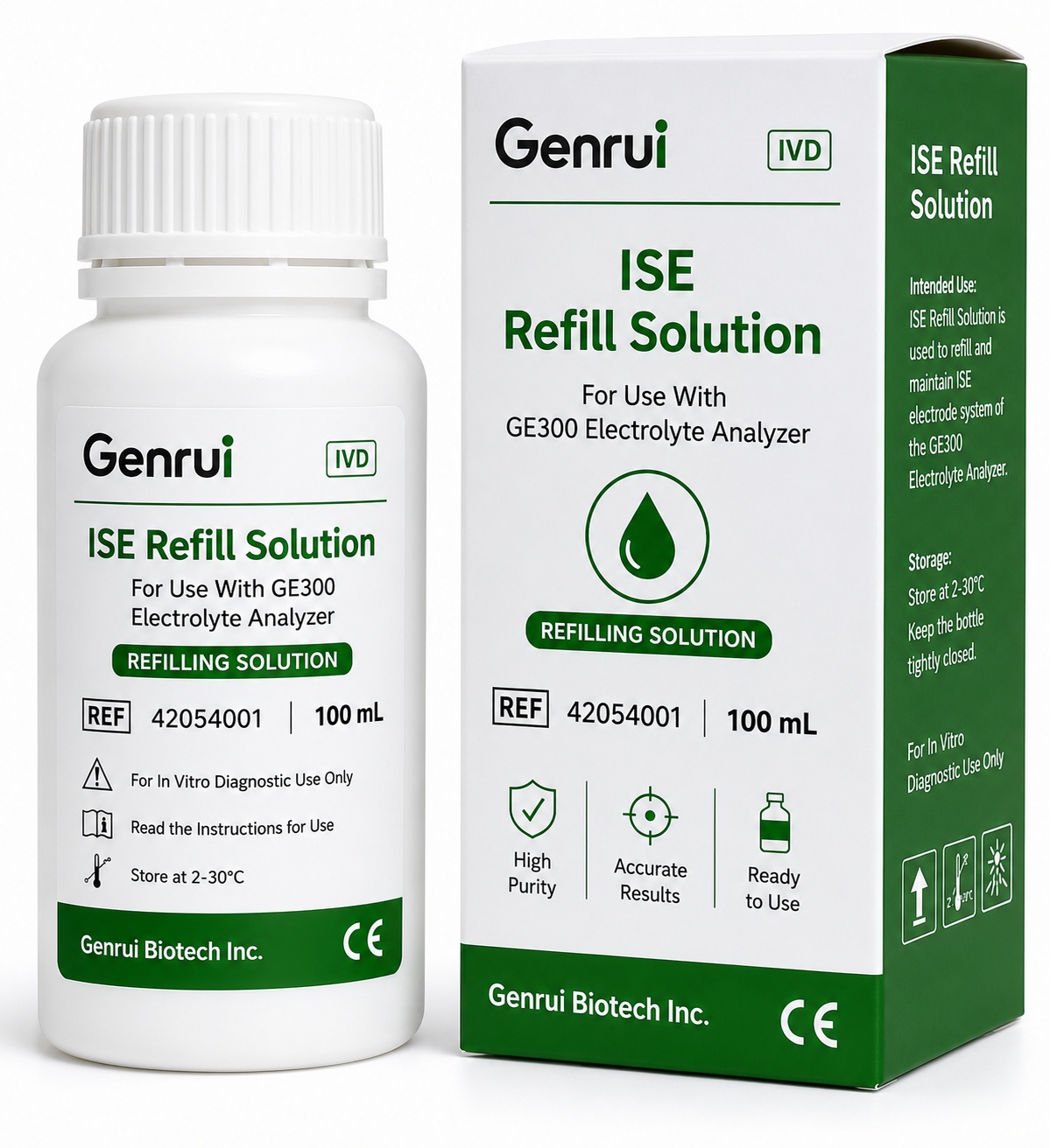 Genrui DS-ISE ISE Refill Solution 10mL for GE300 Electrolyte Analyzer - View 1