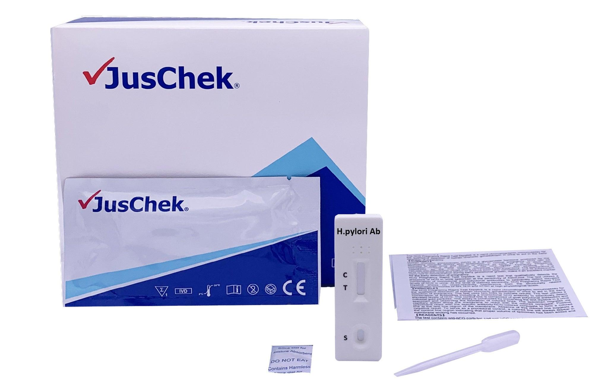 JusChek H. pylori Antibody Rapid Test Cassette (Blood) – 20 Tests - View 1