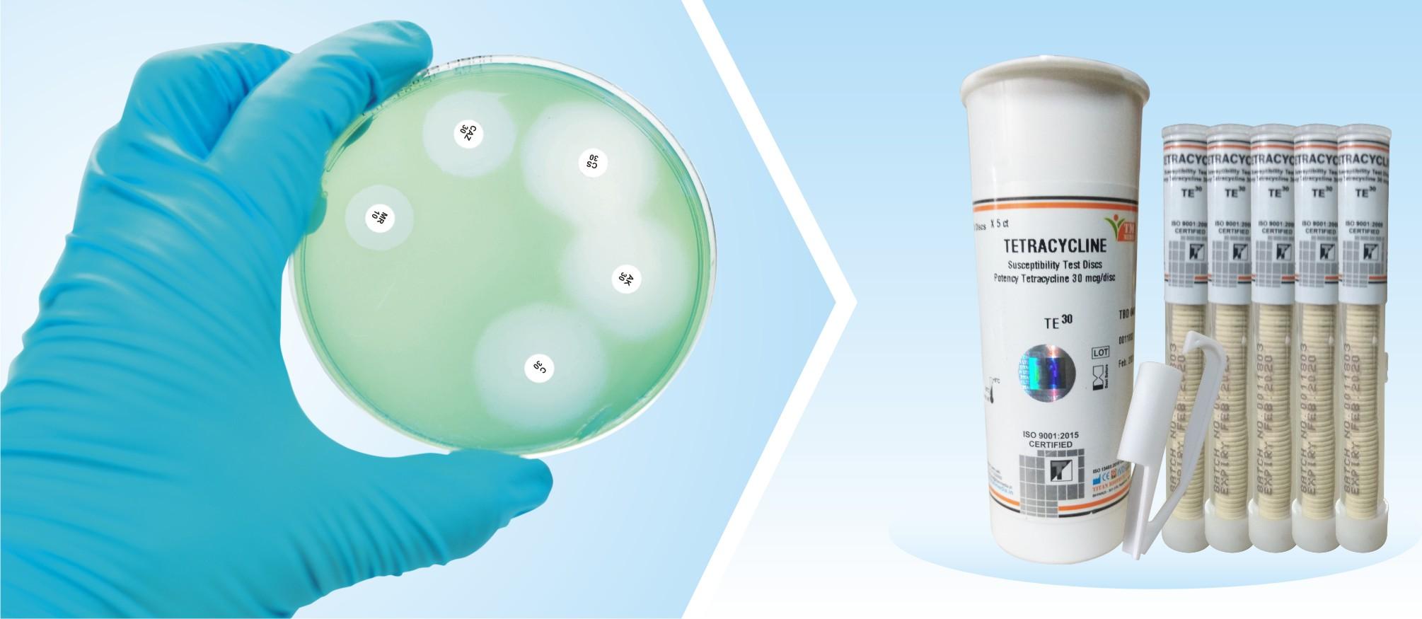 MAST Tetracycline 30µg Antibiotic Susceptibility Discs – 5 × 50 Discs - View 1