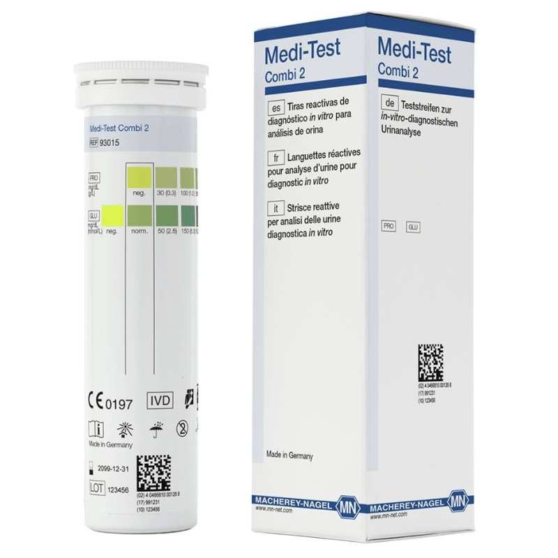 Medi-Test Combi 2 Urine Test Strips for Glucose & Protein – 50 Tests