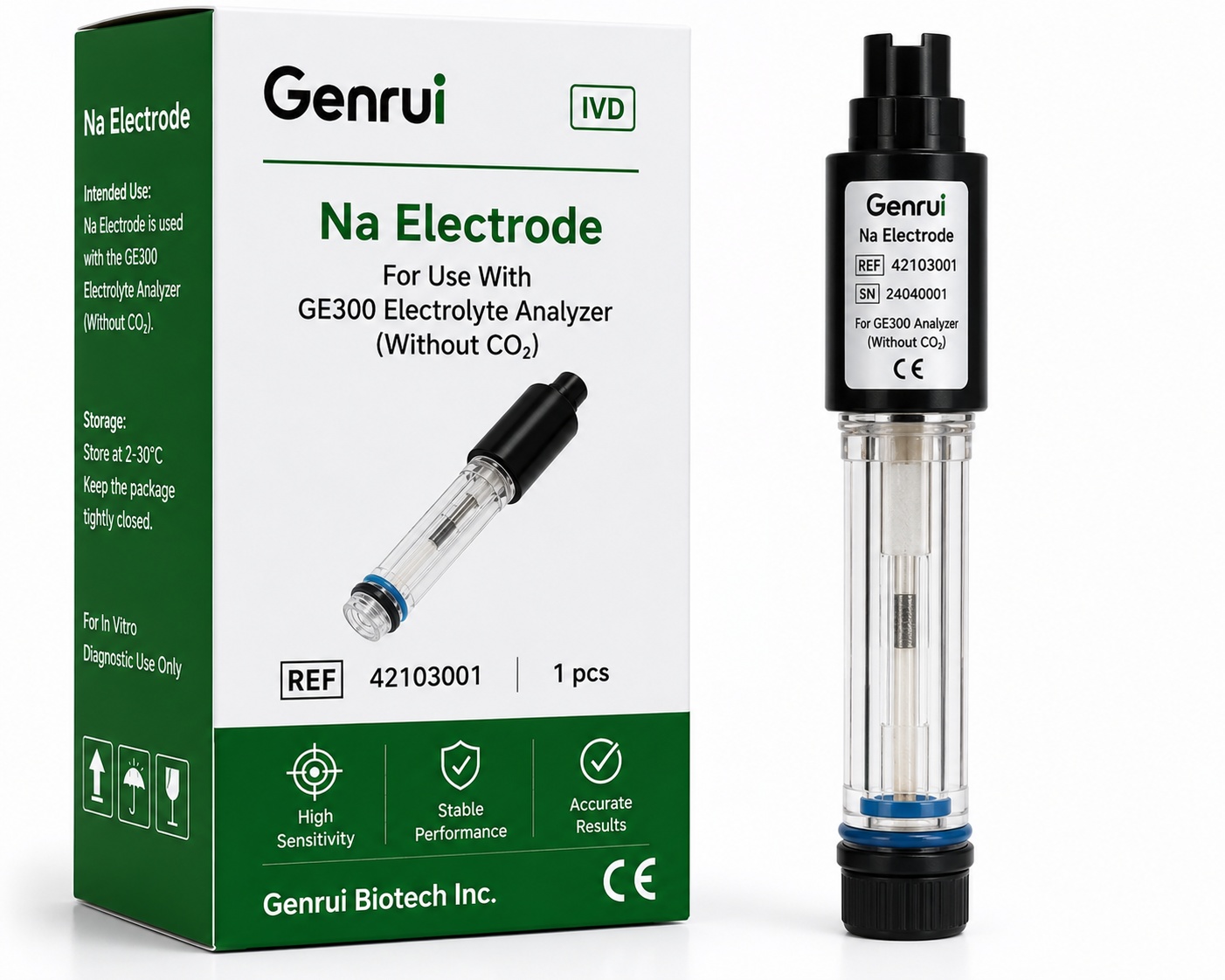 Genrui Na⁺ Sodium ISE Electrode for GE300 Electrolyte Analyzer - View 1