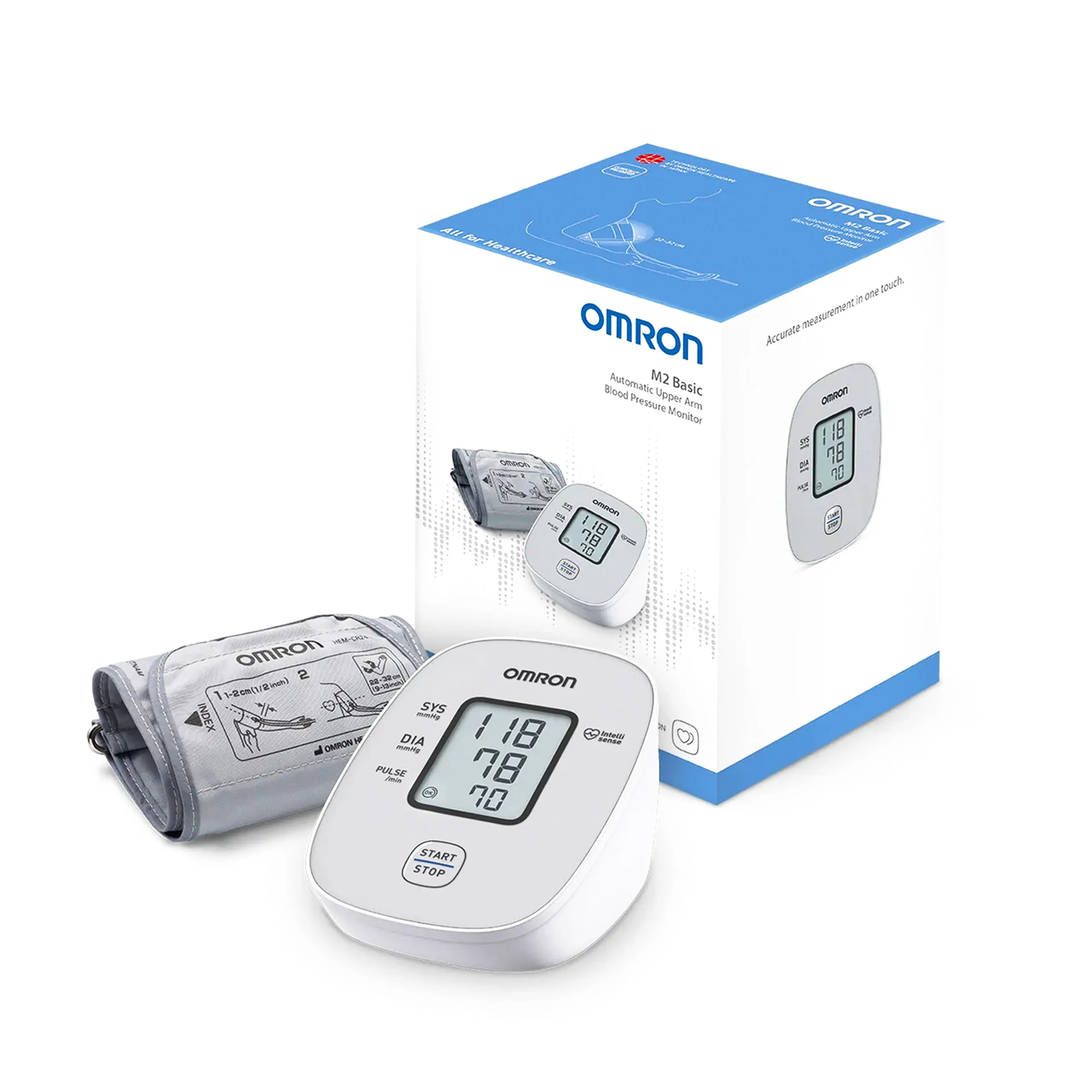 OMRON M2 Basic Automatic Upper Arm Blood Pressure Monitor – HEM-7121J-E - View 1
