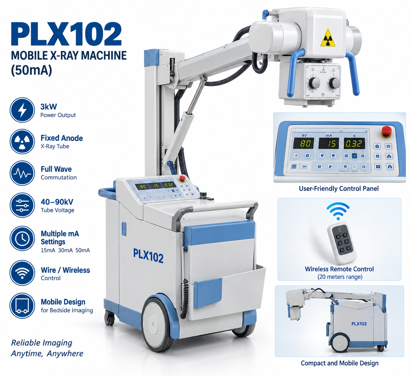 50mA Mobile X-Ray Machine 3kW - View 1