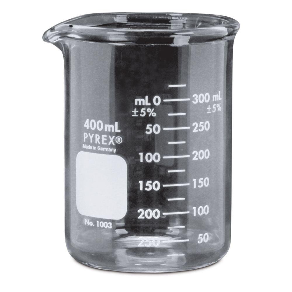 PYREX® 1000-400 Griffin Low Form 400mL Double-Scale Graduated Beaker