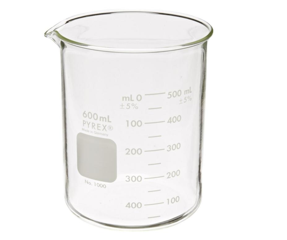 PYREX® 1000-600 Griffin Low Form 600mL Double-Scale Graduated Beaker