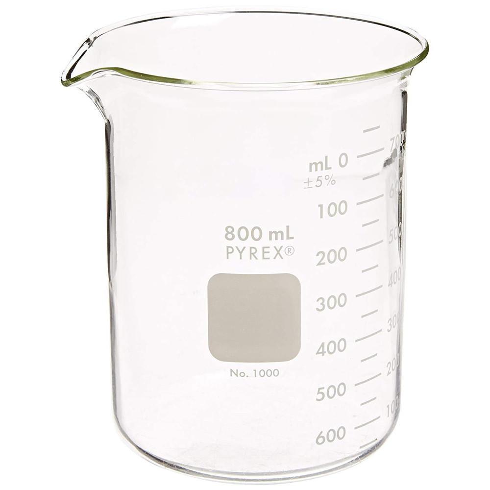 PYREX® 1000-800 Griffin Low Form 800mL Double-Scale Graduated Beaker