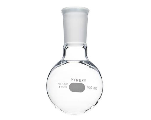 PYREX 100mL Round Bottom Boiling Flask with Short Neck and 14-20 Standard Taper Joint – 4321A-100 - View 1