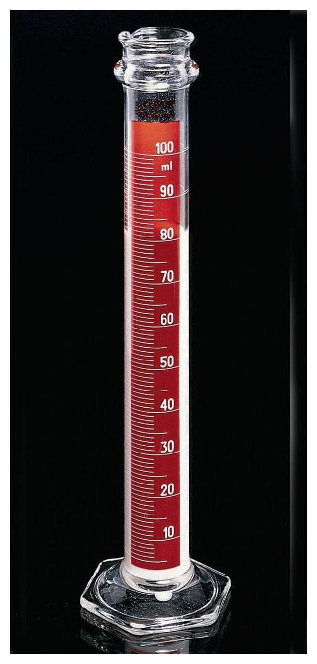 PYREX® 100mL Single Metric Scale Lifetime Red™ Graduated Cylinder – To Contain - View 1