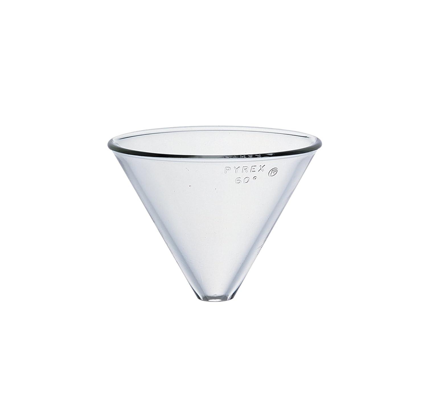 PYREX 100mm Plain Stemless Glass Laboratory Funnel with 6mm Opening 6240-100 - View 1