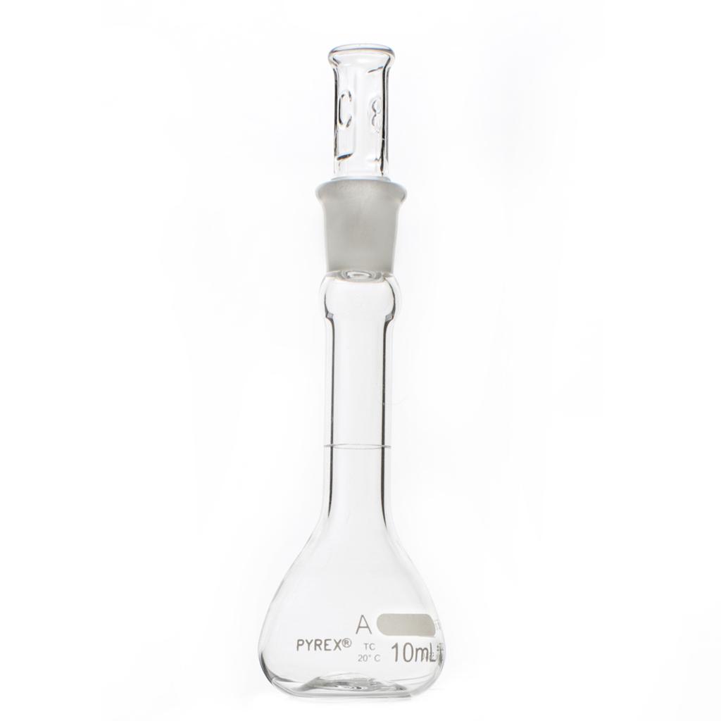 PYREX 10mL Class A Certified and Serialized Volumetric Flask with Glass Stopper 5680-10 - View 1