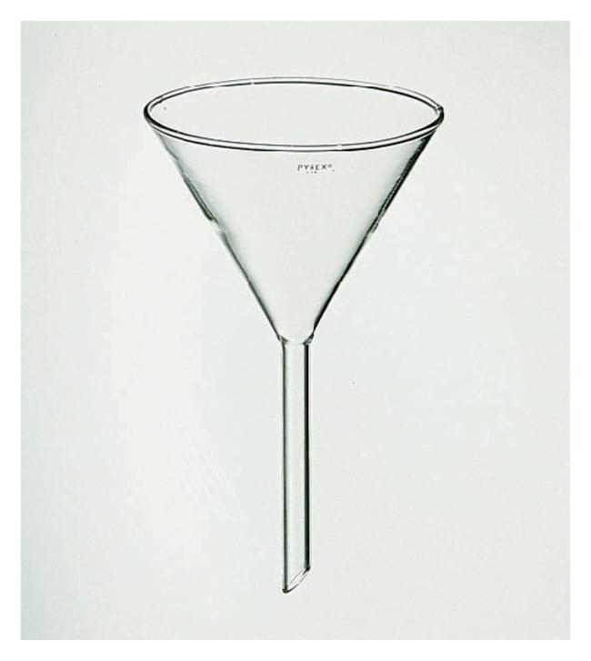 PYREX 122mm Plain Glass Laboratory Funnel with 60° Angle and Long Wide Stem 6100-5 - View 1