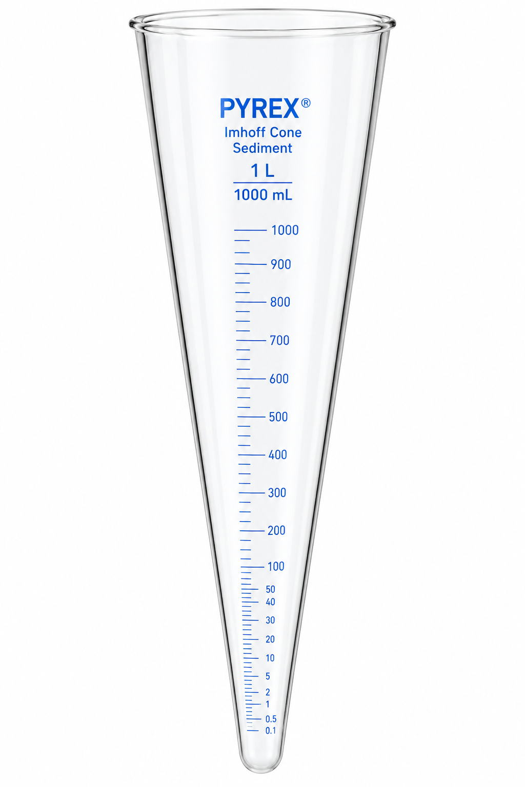 PYREX 1L Imhoff Sediment Cone with Blunt Tip - View 1
