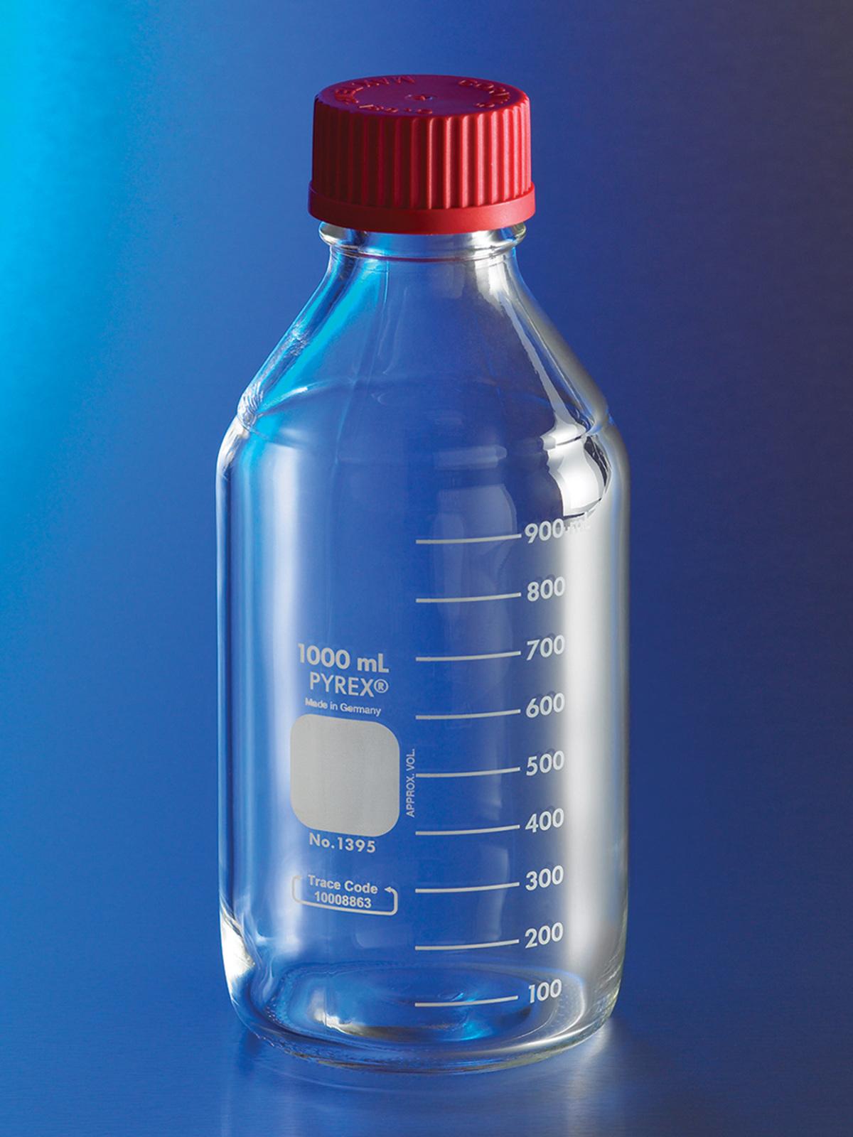 PYREX 1L Media Storage Bottle with GL45 PBT High Temperature Cap - View 1